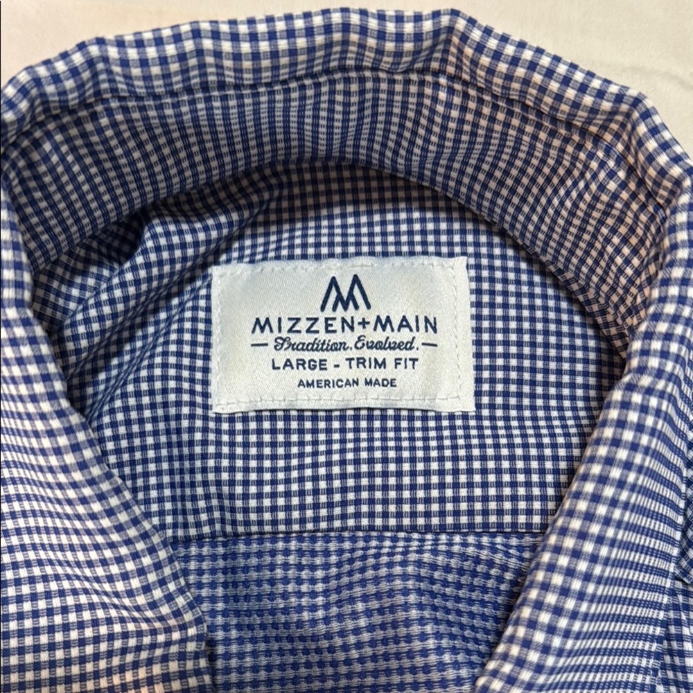 Mizzen+Main Blue Checkered Men's Shirt